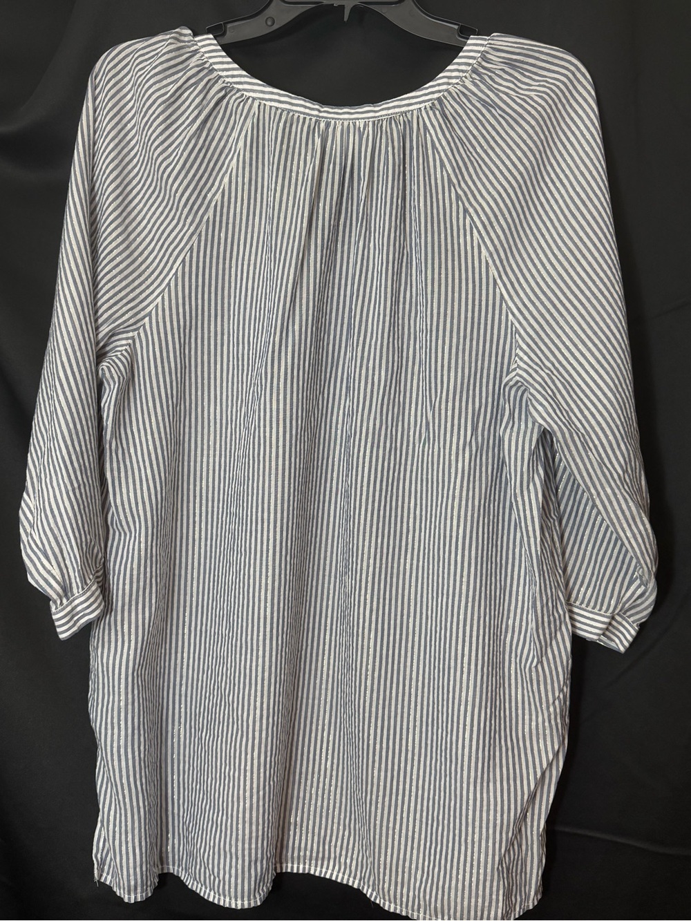 Liz Claiborne Navy and White Striped Tunic Top - Picture 5 of 5